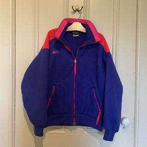 Vintage Columbia Radial Sleeve Fleece Jacket Zip Up Size Ladies Large